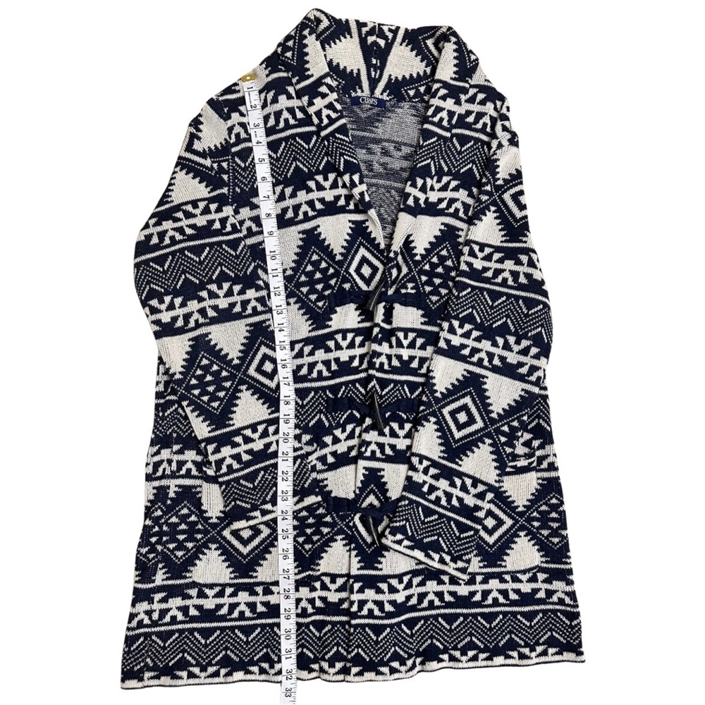 Chaps Aztec Patterned Toggle Button Sweater Large… - image 7